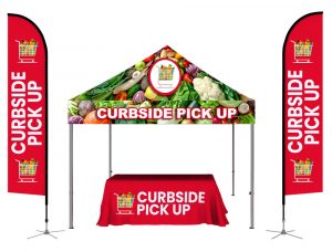 trade show package tent table two flags