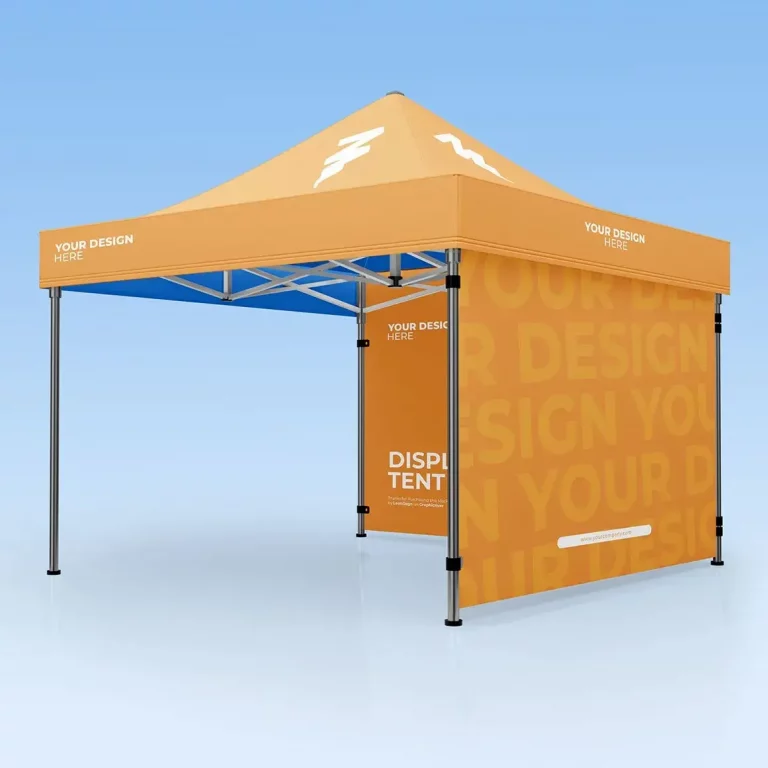orange trade show tent